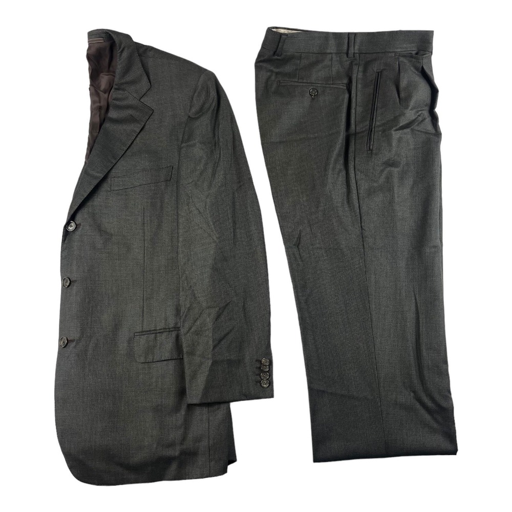 Ermenegildo Zegna‎ Brown Taupe Wool Mens Suit Size 44R Pant 32x28